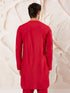 Men's Red Viscose Kurta